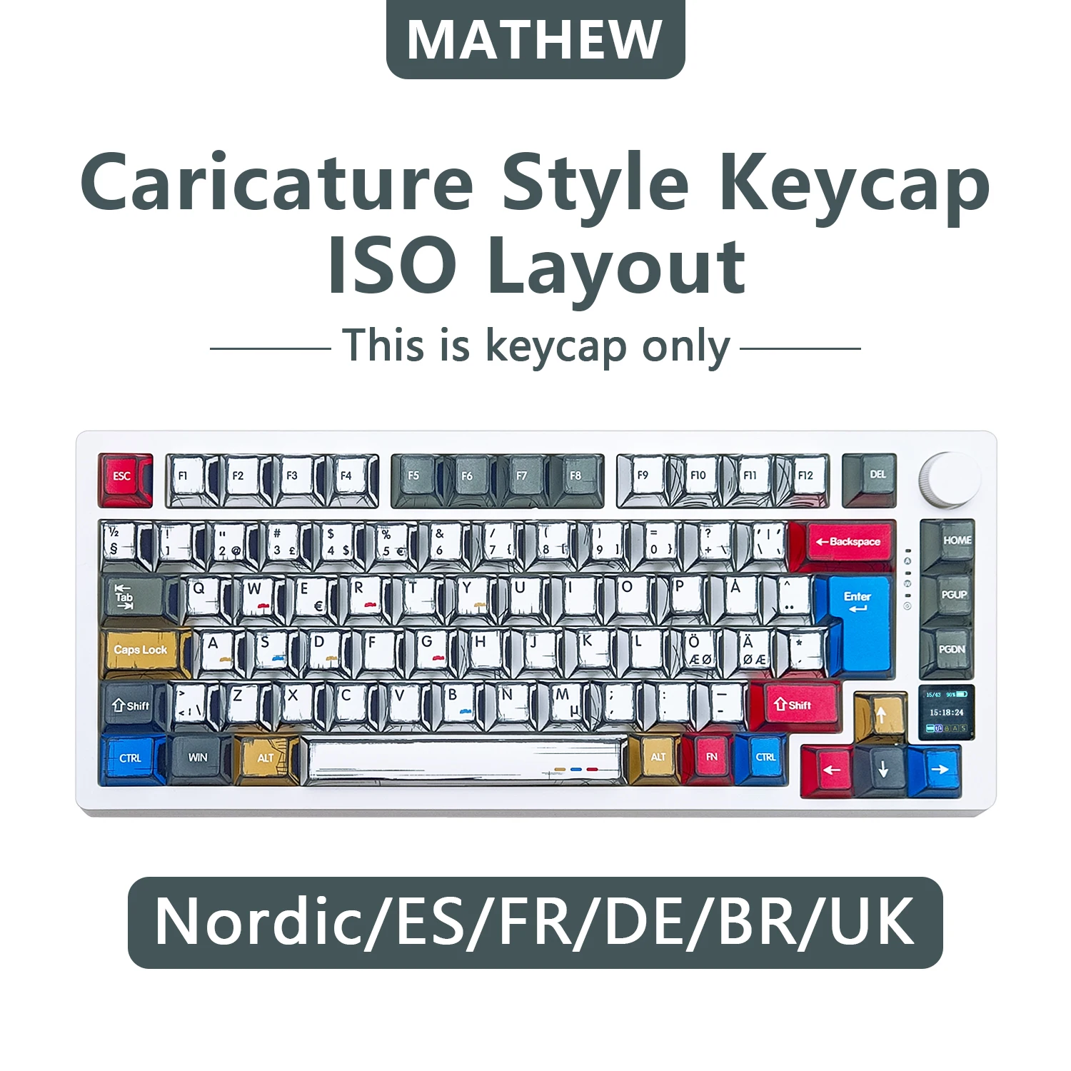Caricature Keycaps European Layout AZERTY Mechanical Keyboard QWERTZ Keycap ISO PBT Keycaps Spanish French German Nordic Keycap
Caricature Keycaps European Layout AZERTY Mechanical Keyboard QWERTZ Keycap ISO PBT Keycaps Spanish French German Nordic Keycap
