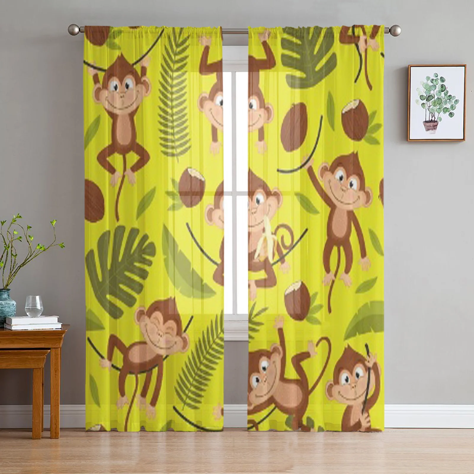 Monkey On Yellow Tulle Sheer Window Curtains For Living Room The Bedroom Modern Chiffon Voile Organza Curtains Decor Drapes
Monkey On Yellow Tulle Sheer Window Curtains For Living Room The Bedroom Modern Chiffon Voile Organza Curtains Decor Drapes