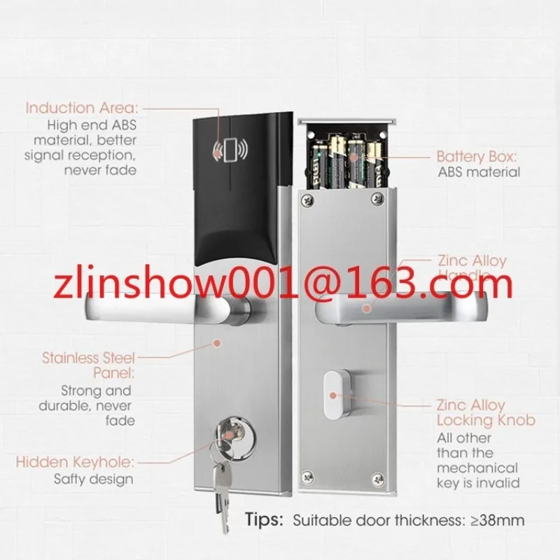Security Gate System Keyless Entry Safe Electric Electronic Handle Locking Keys Door Cylinders Smart Hotel Lock