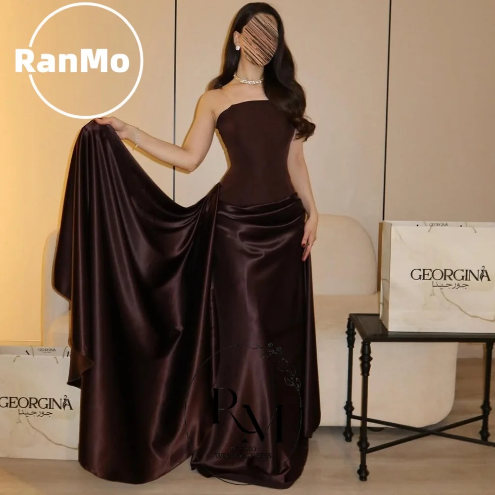 Ranmo Elegant Brown Satin Evening Dresses for Women فساتين سهرة Stapless Sleeveless Draped Mermaid A-Line Prom Gowns
Ranmo Elegant Brown Satin Evening Dresses for Women فساتين سهرة Stapless Sleeveless Draped Mermaid A-Line Prom Gowns