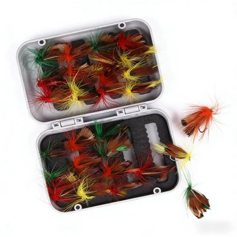 New micro feather fly hooks for lure fishing32pcsBoxed fishing bait set, artificial bait
New micro feather fly hooks for lure fishing32pcsBoxed fishing bait set, artificial bait