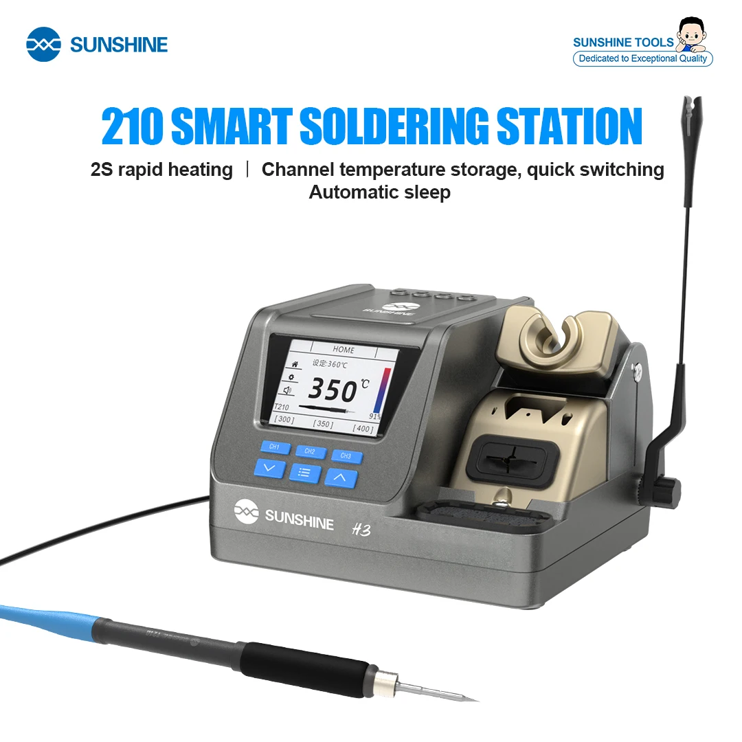 SUNSHINE H3 210 Smart Soldering Station with LED Display Fast Heating Adjustable Temperature for Mobile Phone Motherboard Repair
SUNSHINE H3 210 Smart Soldering Station with LED Display Fast Heating Adjustable Temperature for Mobile Phone Motherboard Repair