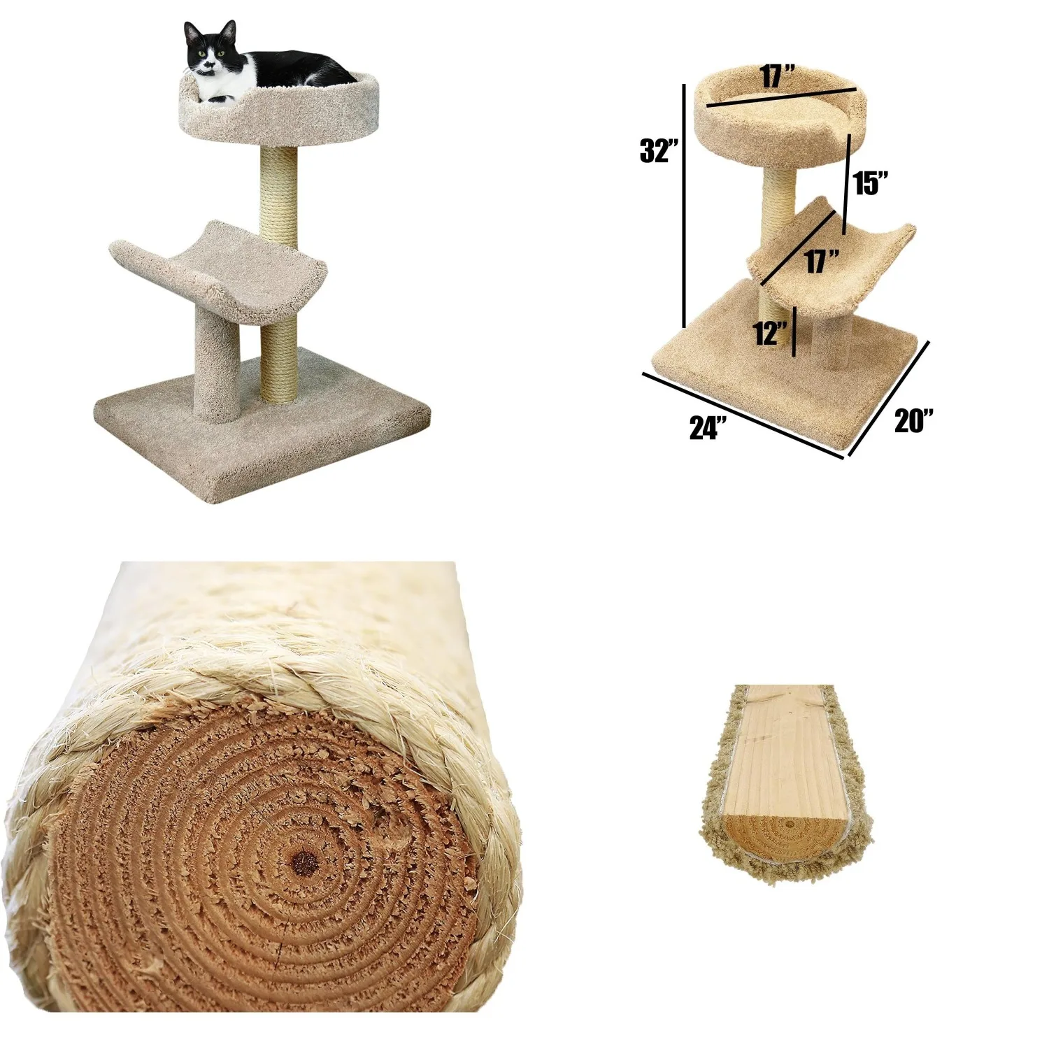 Coastal Cool Cat Trees Solid Wood Cat Sleeper - for All Breed Sizes, Made from Solid Wood and Plush Carpet -, Customized
Coastal Cool Cat Trees Solid Wood Cat Sleeper - for All Breed Sizes, Made from Solid Wood and Plush Carpet -, Customized