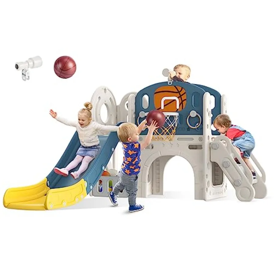 9 in 1 Toddler Slide, Kid Slide for Toddlers Age 1-3 with Ring Toss, Basketball Hoop, and Telescope, Indoor Outdoor Playset Pla
9 in 1 Toddler Slide, Kid Slide for Toddlers Age 1-3 with Ring Toss, Basketball Hoop, and Telescope, Indoor Outdoor Playset Pla