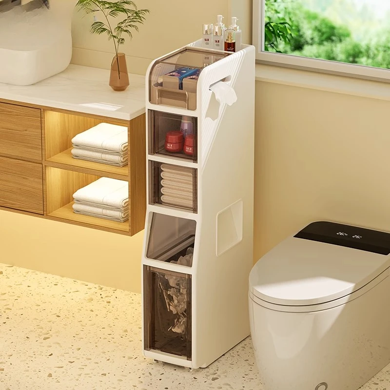 Toilet storage cabinet with trash can bathroom drawer type ultra-narrow gap cabinet toilet
Toilet storage cabinet with trash can bathroom drawer type ultra-narrow gap cabinet toilet