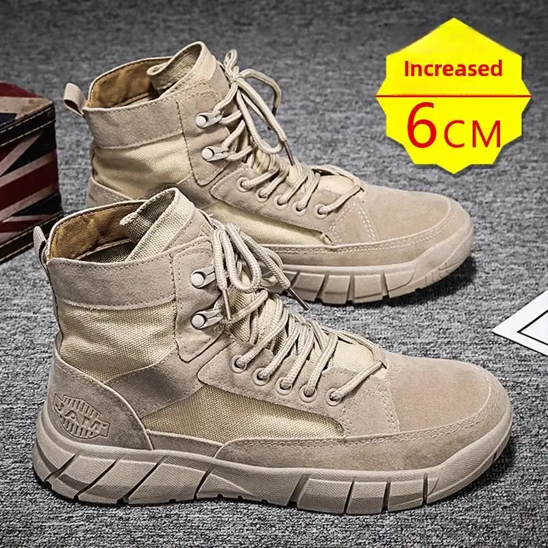 Trendy Men's Canvas Shoes Invisible Heightening 6cm High Top Desert Boots Breathable Autumn Winter Labor Protection Shoes
Trendy Men's Canvas Shoes Invisible Heightening 6cm High Top Desert Boots Breathable Autumn Winter Labor Protection Shoes