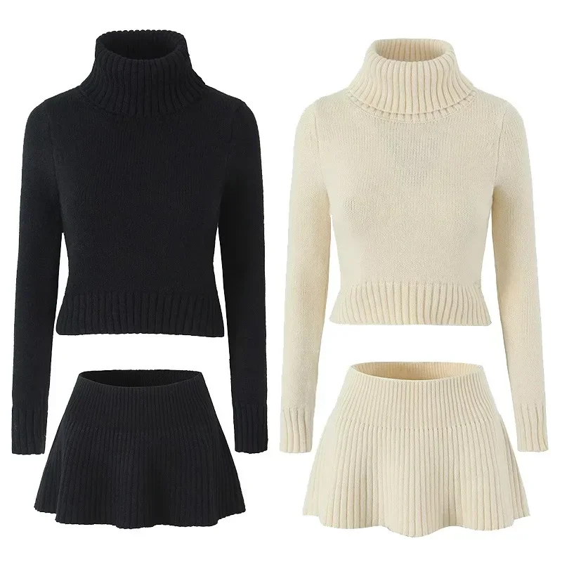 Women Set with A Small Fragrant Style, Slimming Temperament Slim Fit Solid Color High Neck Sweater Half Skirt Knitted Two-piece
Women Set with A Small Fragrant Style, Slimming Temperament Slim Fit Solid Color High Neck Sweater Half Skirt Knitted Two-piece