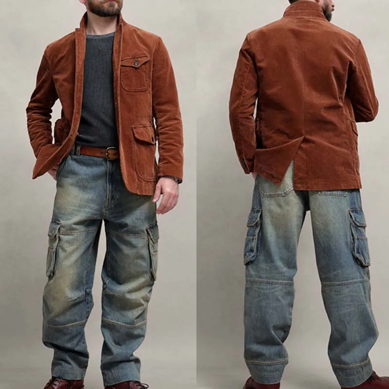 Осенняя мужская куртка в охотничьем стиле, однотонный вельветовый однобортный пиджак с лацканами, мужской костюм, пальто, приталенный мужской фрак на заказ
Осенняя мужская куртка в охотничьем стиле, однотонный вельветовый однобортный пиджак с лацканами, мужской костюм, пальто, приталенный мужской фрак на заказ