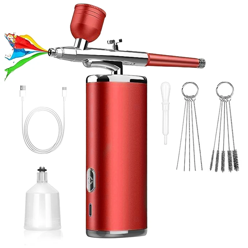 Portable Rechargeable Wireless Airbrush Double Action Spray Gun With Compressor Fit For Face Beauty Nail Art Red
Portable Rechargeable Wireless Airbrush Double Action Spray Gun With Compressor Fit For Face Beauty Nail Art Red