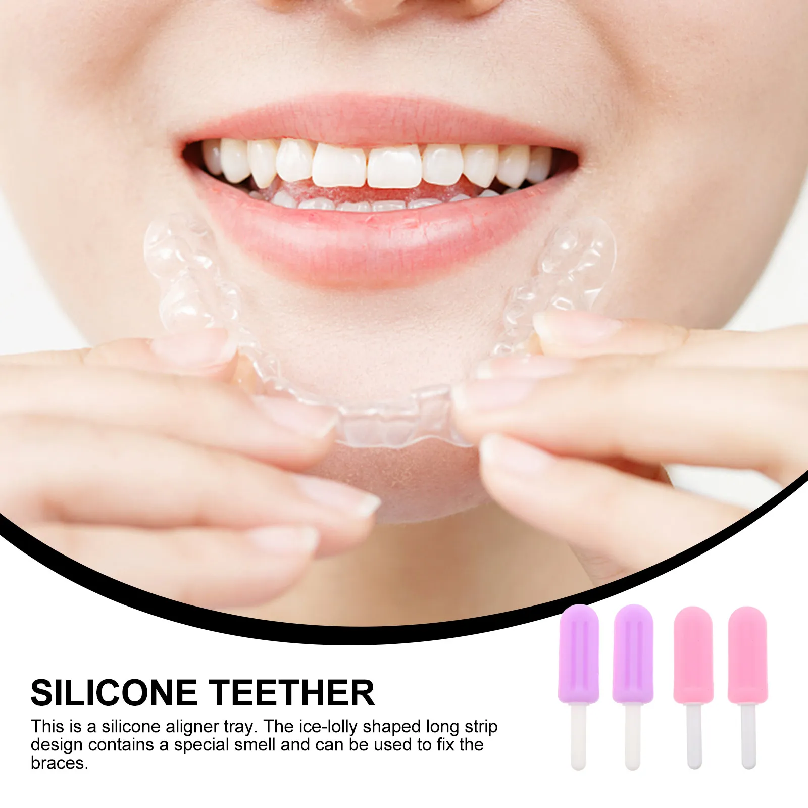 4pcs Ice Shaped Silicone Teether Stick Orthodontics Jaw Trainer Lightweight Portable Dental Care Biting Device Fragrance 
4pcs Ice Shaped Silicone Teether Stick Orthodontics Jaw Trainer Lightweight Portable Dental Care Biting Device Fragrance