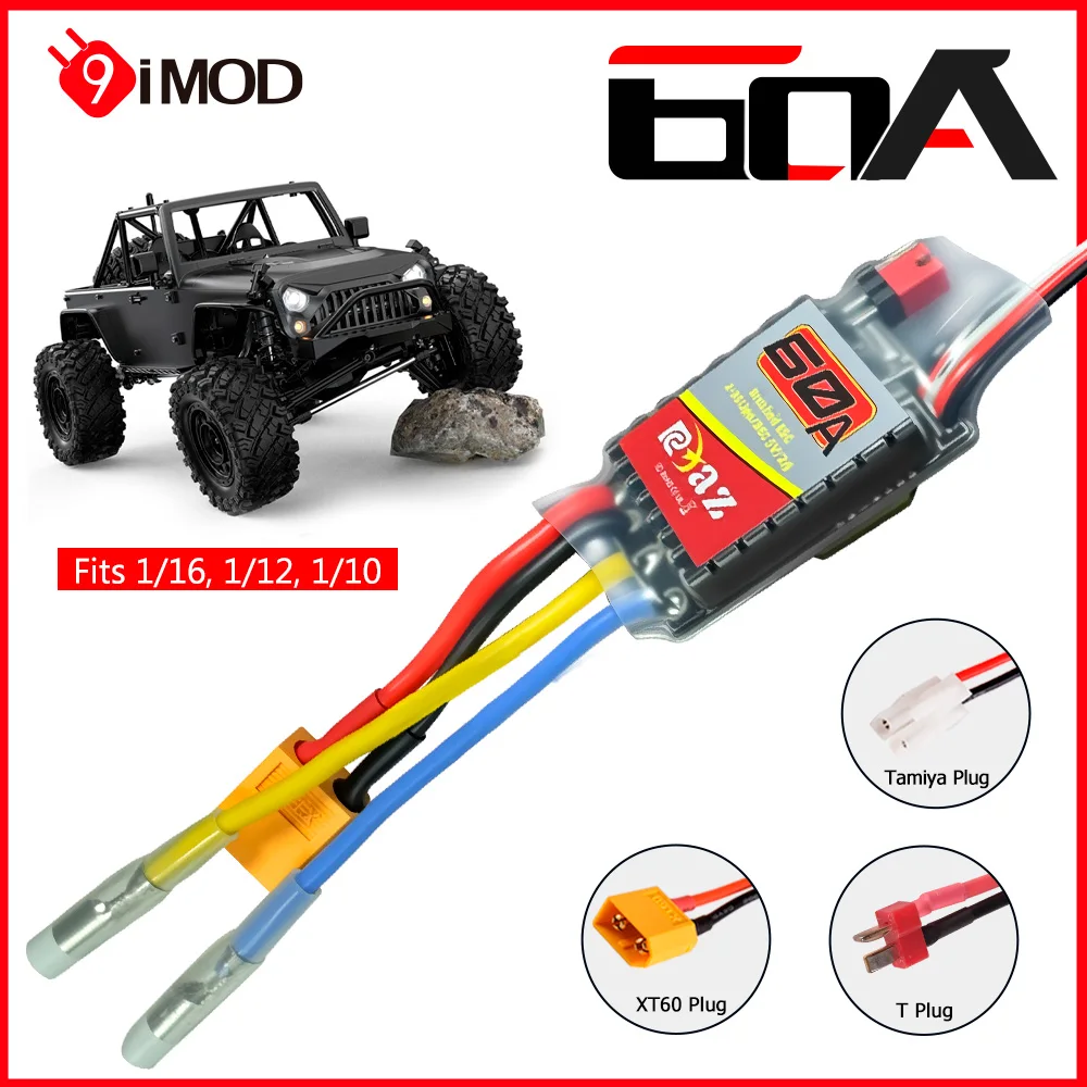 9IMOD 60A Brushed ESC 2-3S 5V/2A ESC Tamiya/T/XT60 Plug Optional For 380/390/540/550 Brushed Motors For 1/16 1/12 1/10 RC Cars
9IMOD 60A Brushed ESC 2-3S 5V/2A ESC Tamiya/T/XT60 Plug Optional For 380/390/540/550 Brushed Motors For 1/16 1/12 1/10 RC Cars