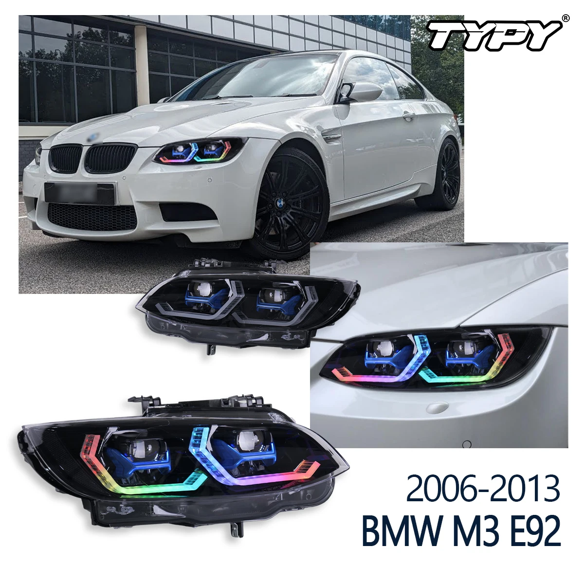 TYPY Head Lamp For BMW E92 E93 M3 LED Headlight 2016-2013 Headlights BMW DRL Turn Signal High Beam Angel Eye Projector Lens
TYPY Head Lamp For BMW E92 E93 M3 LED Headlight 2016-2013 Headlights BMW DRL Turn Signal High Beam Angel Eye Projector Lens