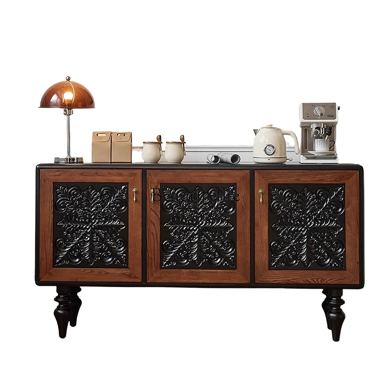 French retro dining side cabinet carved medieval large apartment solid wood entrance cabinet living room
French retro dining side cabinet carved medieval large apartment solid wood entrance cabinet living room