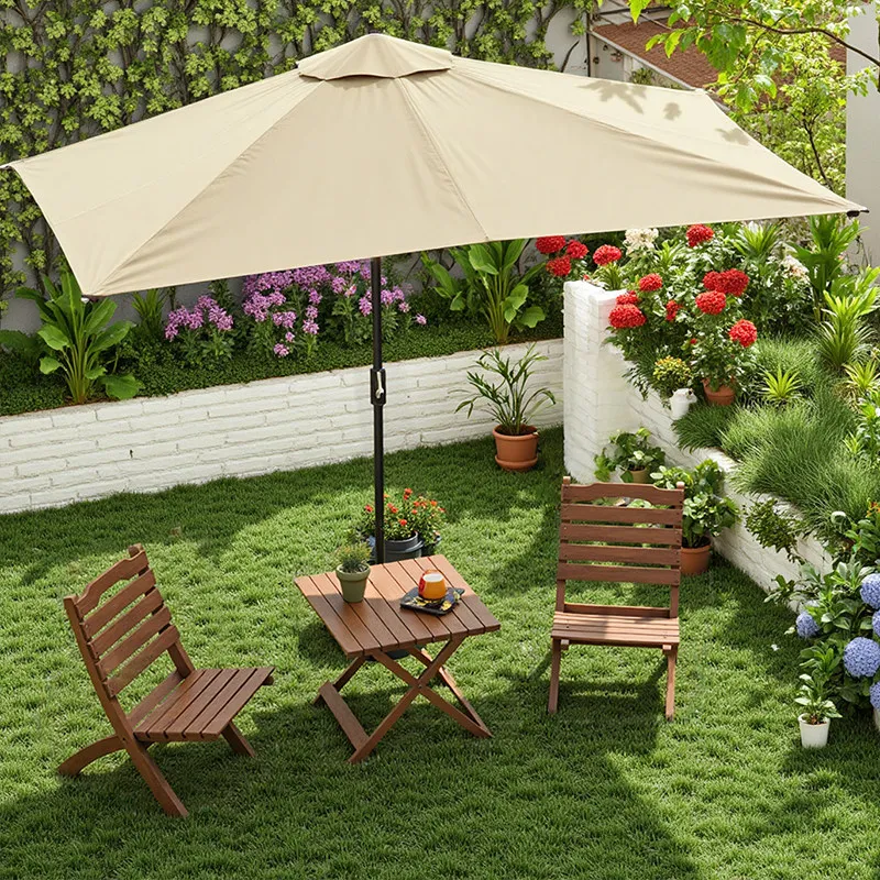 Outdoor courtyard tables and chairs with parasol combination Half umbrella against the wall Cafe shop terrace sun umbrella
Outdoor courtyard tables and chairs with parasol combination Half umbrella against the wall Cafe shop terrace sun umbrella