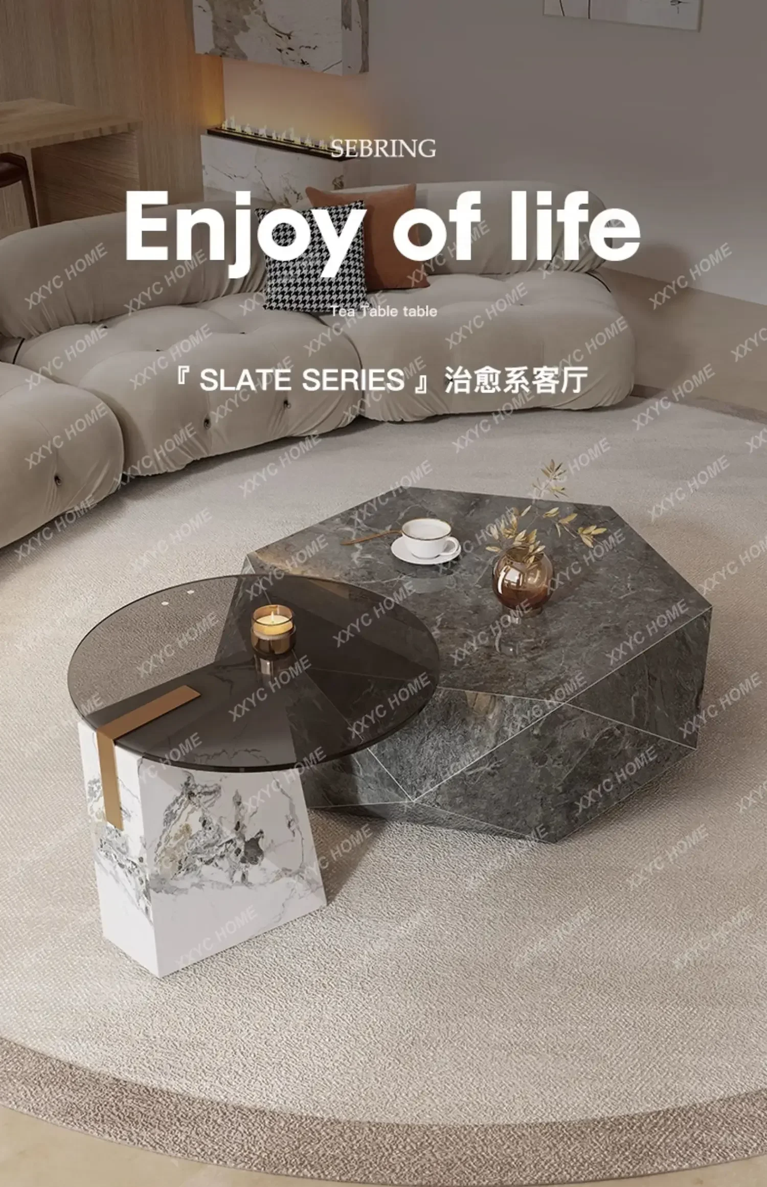 GGlight luxury rock slab coffee table special-shaped living room Internet celebrity combination high-end side table
GGlight luxury rock slab coffee table special-shaped living room Internet celebrity combination high-end side table