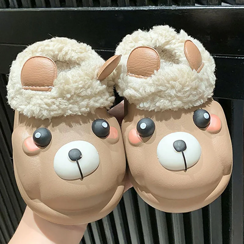 Winter Plush Slippers For Children Korean Style Cartoon Indoor Footwear Thick Warm Boy's Girl's Faux Fur Home Shoes Kid Slippers
Winter Plush Slippers For Children Korean Style Cartoon Indoor Footwear Thick Warm Boy's Girl's Faux Fur Home Shoes Kid Slippers