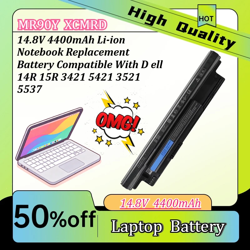 XCMRD MR90Y 14.8V 4400mAh Li-ion Notebook Replacement Battery Compatible With D ell 14R 15R 3421 5421 3521 5537
XCMRD MR90Y 14.8V 4400mAh Li-ion Notebook Replacement Battery Compatible With D ell 14R 15R 3421 5421 3521 5537