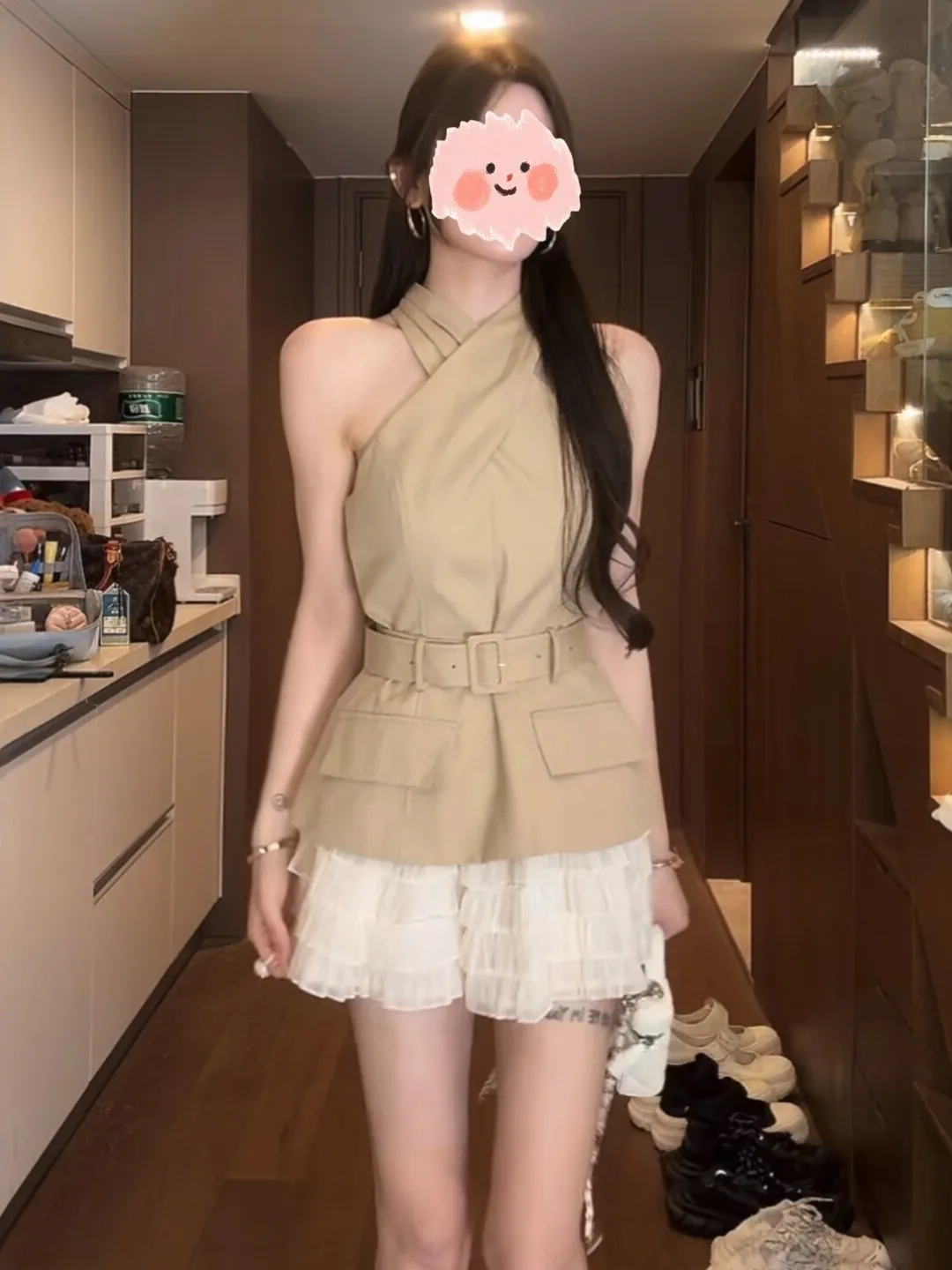 Fashionable Women's Two-Piece Set Neck Hanging Waist-Cinching Vest Short Skirt Summer Outfit Striped Pattern round Neck Sleev...
Fashionable Women's Two-Piece Set Neck Hanging Waist-Cinching Vest Short Skirt Summer Outfit Striped Pattern round Neck Sleev...