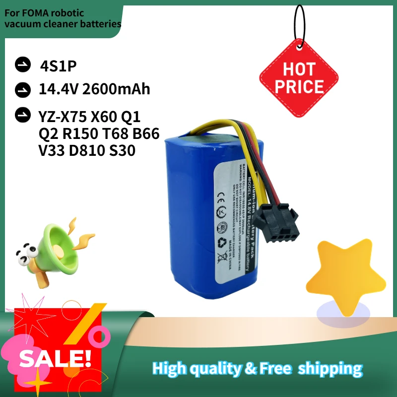 4S1P Compatible with FOMA robotic vacuum cleaner batteries YZ-X75 X60 Q1 Q2 R150 T68 B66 V33 D810 S30T68 B66 V33 D810 S30
4S1P Compatible with FOMA robotic vacuum cleaner batteries YZ-X75 X60 Q1 Q2 R150 T68 B66 V33 D810 S30T68 B66 V33 D810 S30