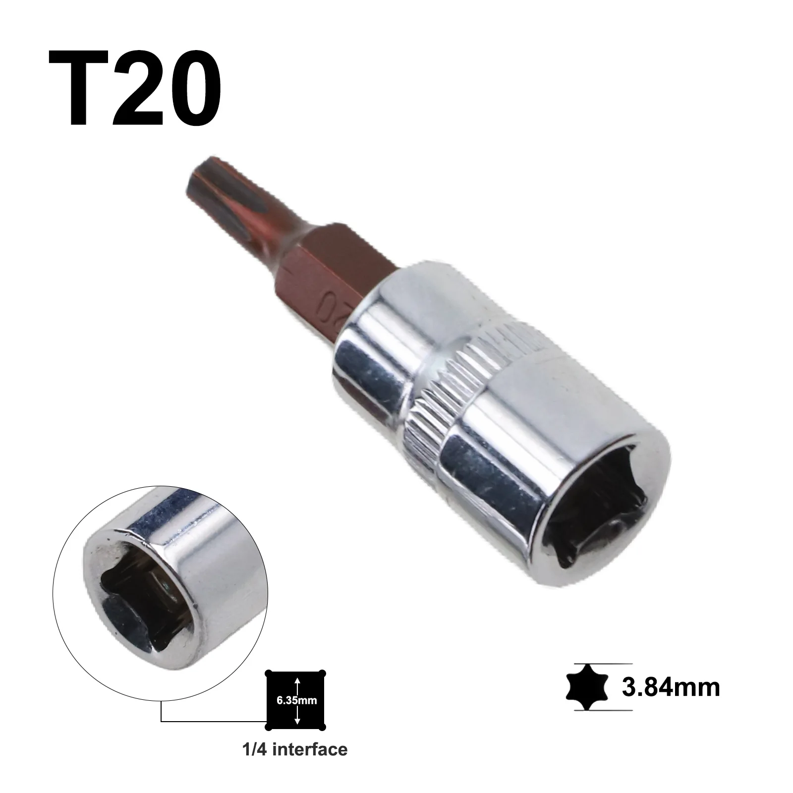 Socket Wrenches Screwdriver Bit 5pcs Hand Tools 1/4 Inch Drive Socket Head T15 T20 T25 T30 T40 Workshop Equipment
Socket Wrenches Screwdriver Bit 5pcs Hand Tools 1/4 Inch Drive Socket Head T15 T20 T25 T30 T40 Workshop Equipment