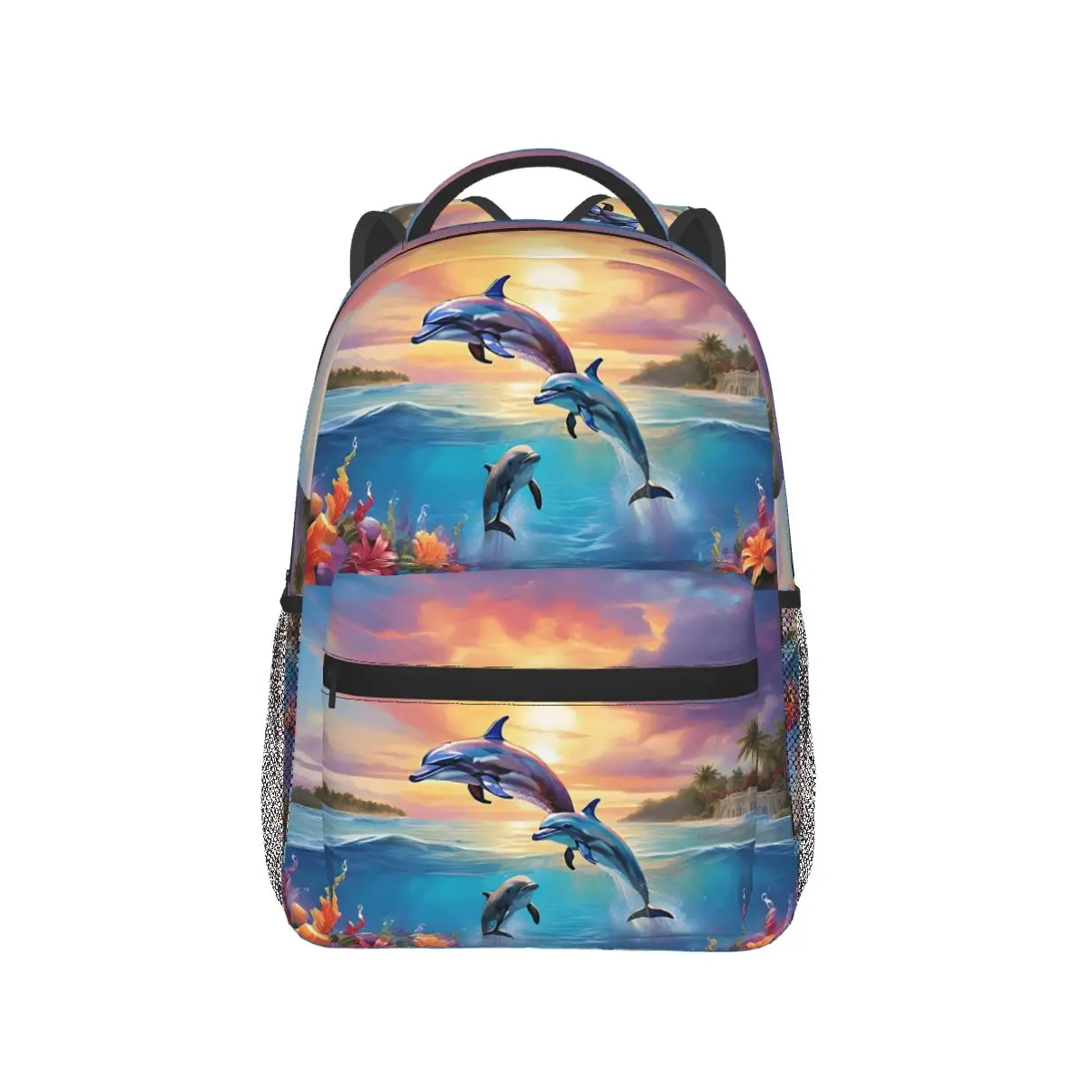 Sunset Rainbow Dolphin Backpack Hot Sale Daypack Large Capacity Boys Girls BookBag School Bag Shoulder Bags for Men Women
Sunset Rainbow Dolphin Backpack Hot Sale Daypack Large Capacity Boys Girls BookBag School Bag Shoulder Bags for Men Women