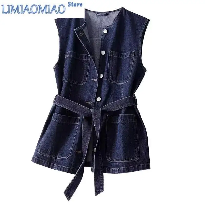 Autumn New Style Good Take Sleeveless Big Pocket Denim Vest Female Waist Slim Temperament Vest Straight Casual Coat
Autumn New Style Good Take Sleeveless Big Pocket Denim Vest Female Waist Slim Temperament Vest Straight Casual Coat