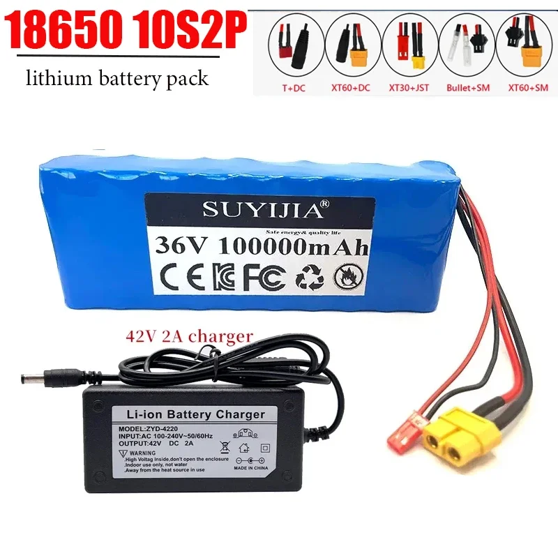 36v 10S2P original electric scooter battery 36V 100000mAh large capacity 500W high power lithium battery + 42V 2A charger
36v 10S2P original electric scooter battery 36V 100000mAh large capacity 500W high power lithium battery + 42V 2A charger