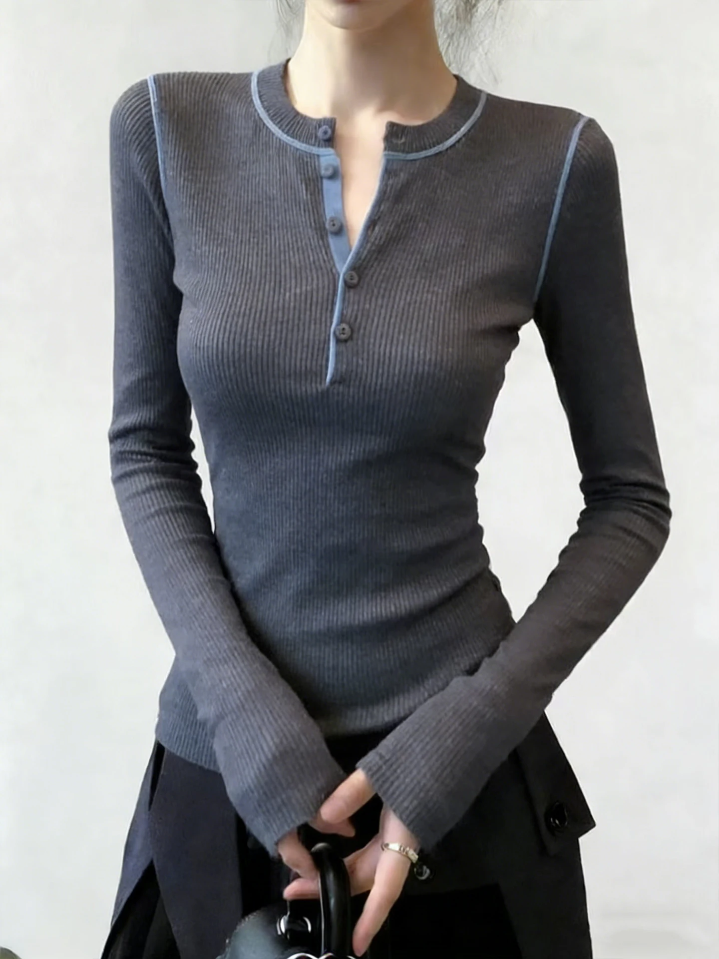 Unique Korean Style Long Sleeve Knitted Slimming Commute Top Spring Half Open Base Layer Shirt Youthful Atmosphere Slimming E...
Unique Korean Style Long Sleeve Knitted Slimming Commute Top Spring Half Open Base Layer Shirt Youthful Atmosphere Slimming E...