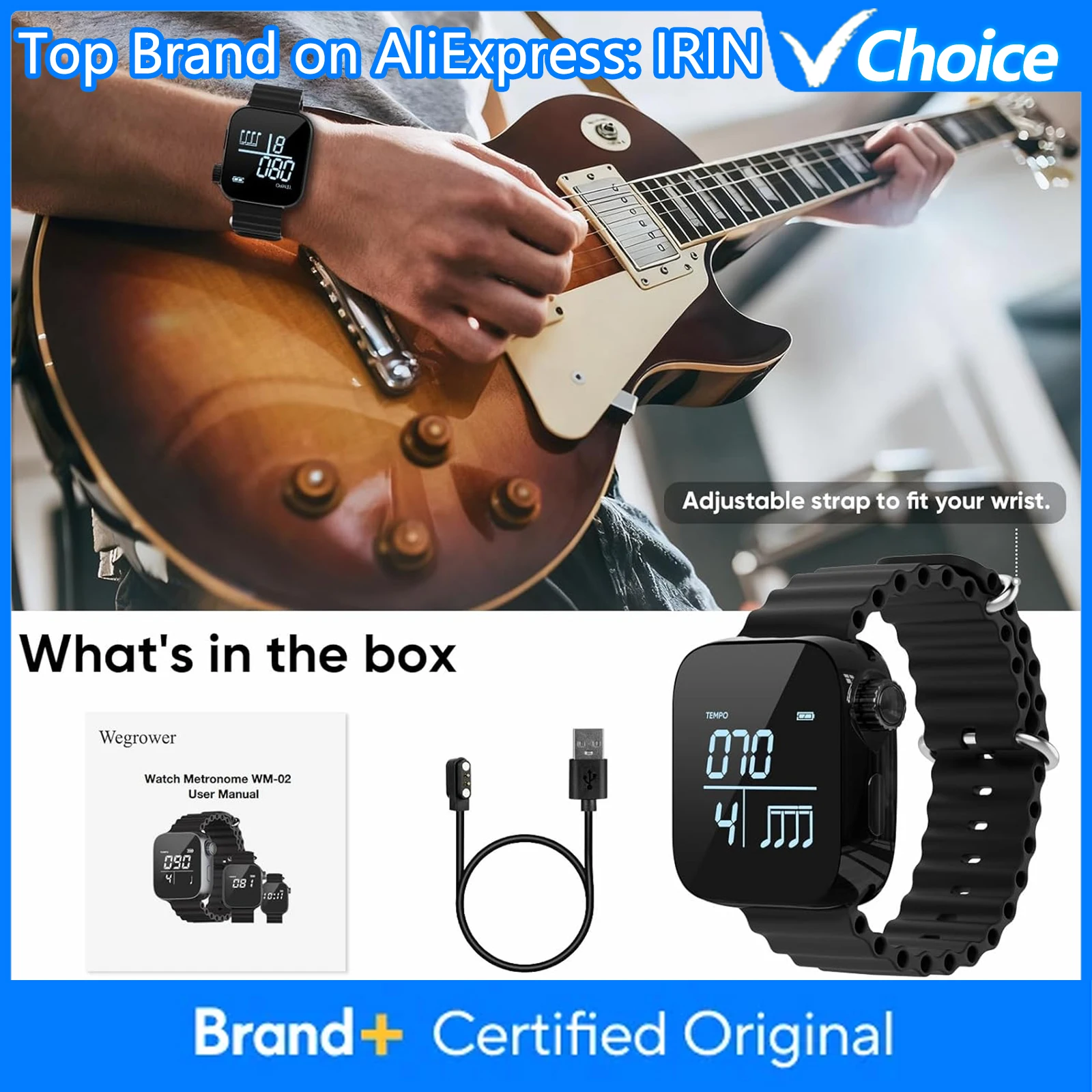 IRIN Вибрационный метроном Часы Носимые многофункциональные умные музыкальные инструменты метроном для бега Музыкальная практика Гитара Фортепиано
IRIN Вибрационный метроном Часы Носимые многофункциональные умные музыкальные инструменты метроном для бега Музыкальная практика Гитара Фортепиано