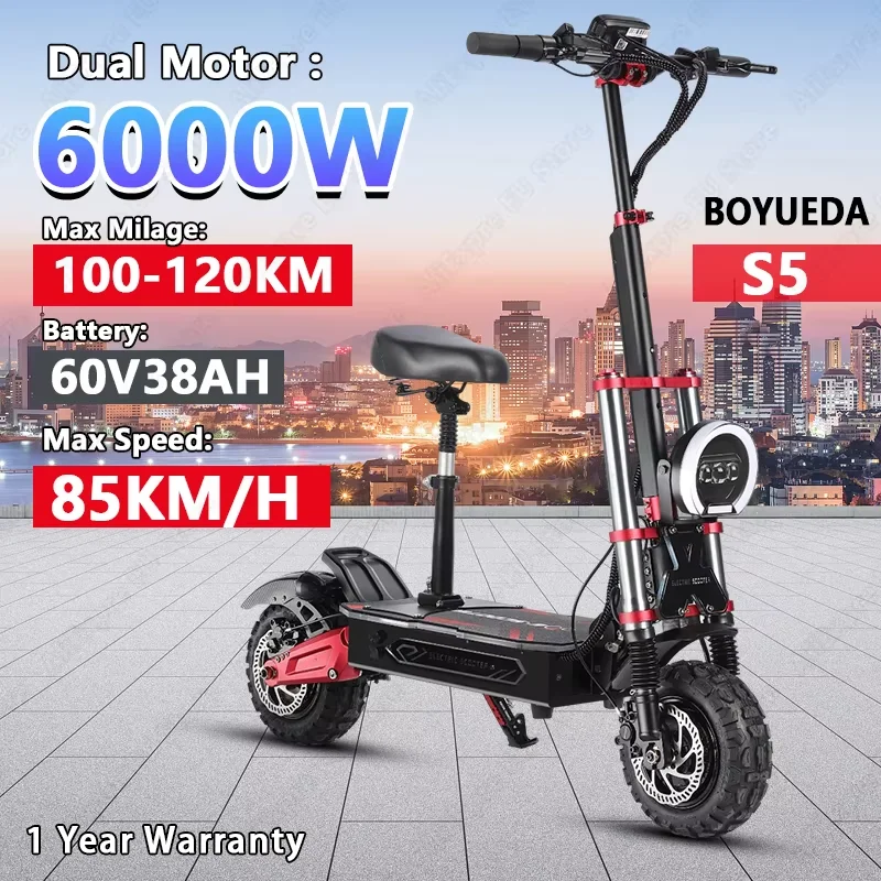 Электрический скутер Boyueda S5 6000WMotor 60v3 8AH батарея 11 дюймов взрослая-road Escooters 85 км/ч версия DoubleDrive
Электрический скутер Boyueda S5 6000WMotor 60v3 8AH батарея 11 дюймов взрослая-road Escooters 85 км/ч версия DoubleDrive