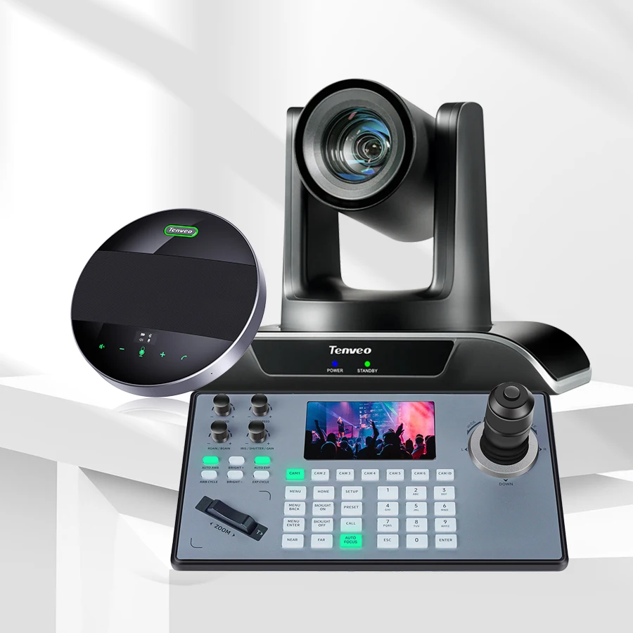 2025 Tenveo Hot Conference Camera Group PTZ 12x Zoom Camera , USB Wireless Microphone and 4D Joystick Controller for Meeting
2025 Tenveo Hot Conference Camera Group PTZ 12x Zoom Camera , USB Wireless Microphone and 4D Joystick Controller for Meeting
