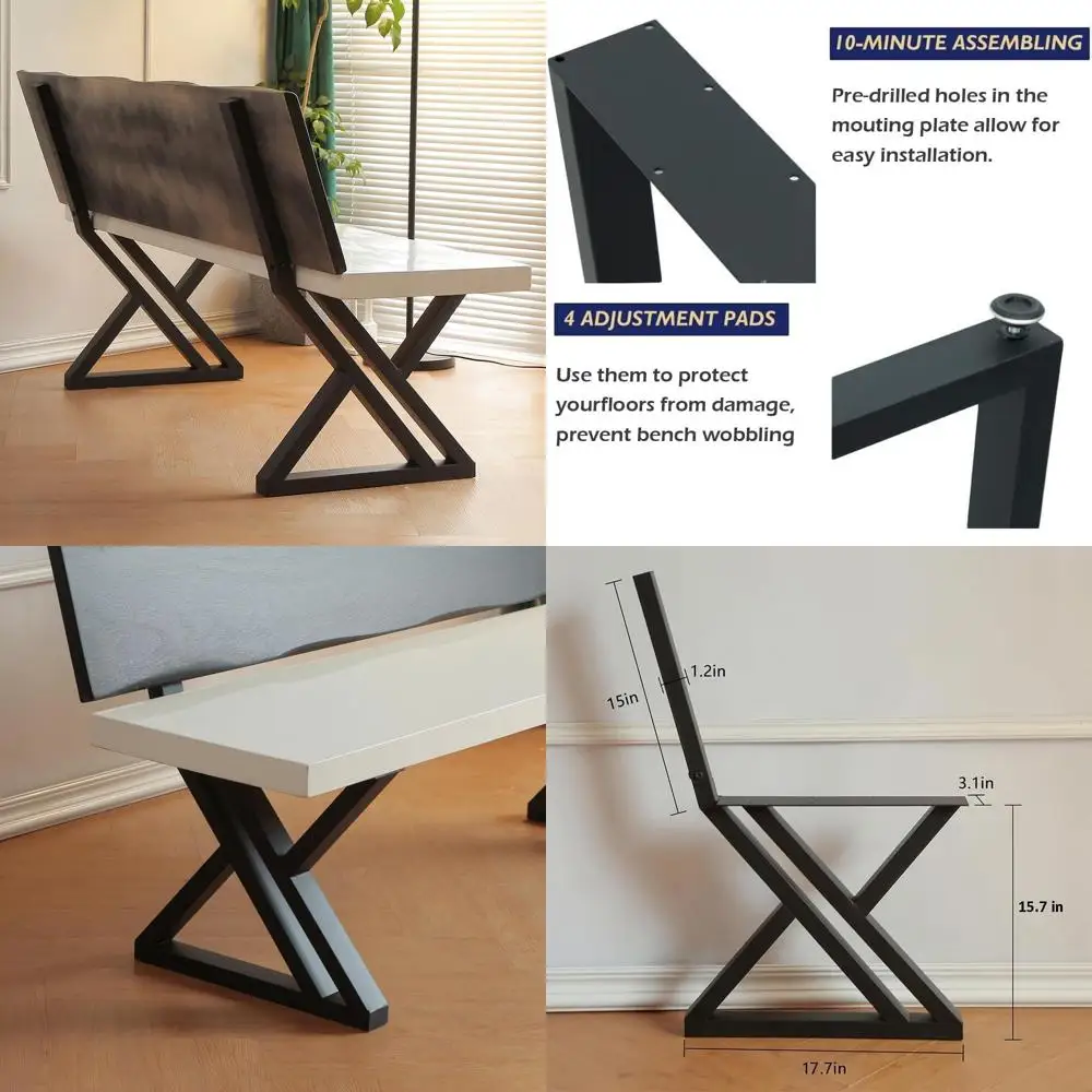 Набор из 2 металлических ножек стула, 16-дюймовое треугольное основание с кронштейном для спинки, сделай сам, подходит для столешниц из мясного блока
Набор из 2 металлических ножек стула, 16-дюймовое треугольное основание с кронштейном для спинки, сделай сам, подходит для столешниц из мясного блока