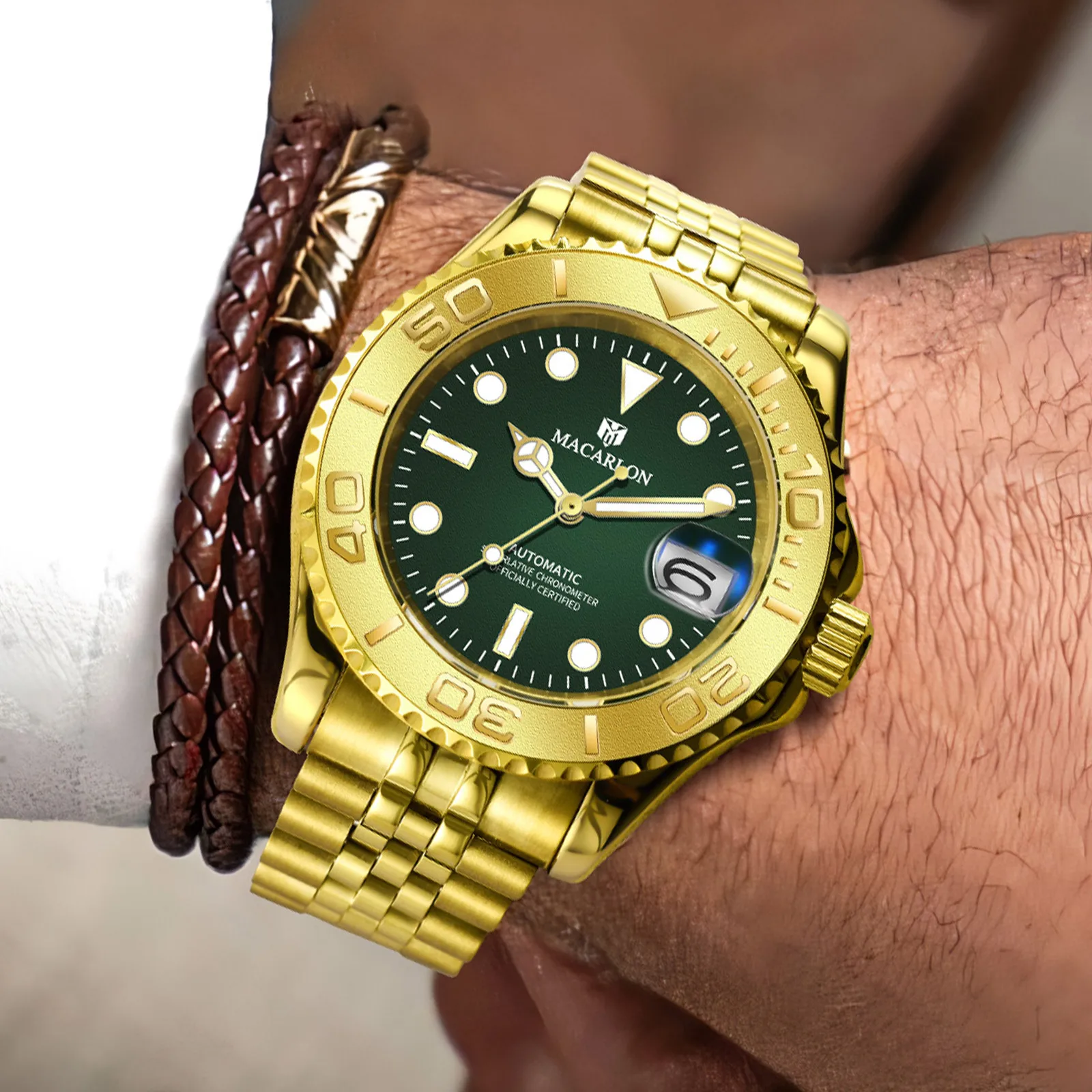 MACARLON Design New Yacht series Mechanical Watch Men Bidirectional Rotating scale sapphire stainless steel waterproof Men watch
MACARLON Design New Yacht series Mechanical Watch Men Bidirectional Rotating scale sapphire stainless steel waterproof Men watch