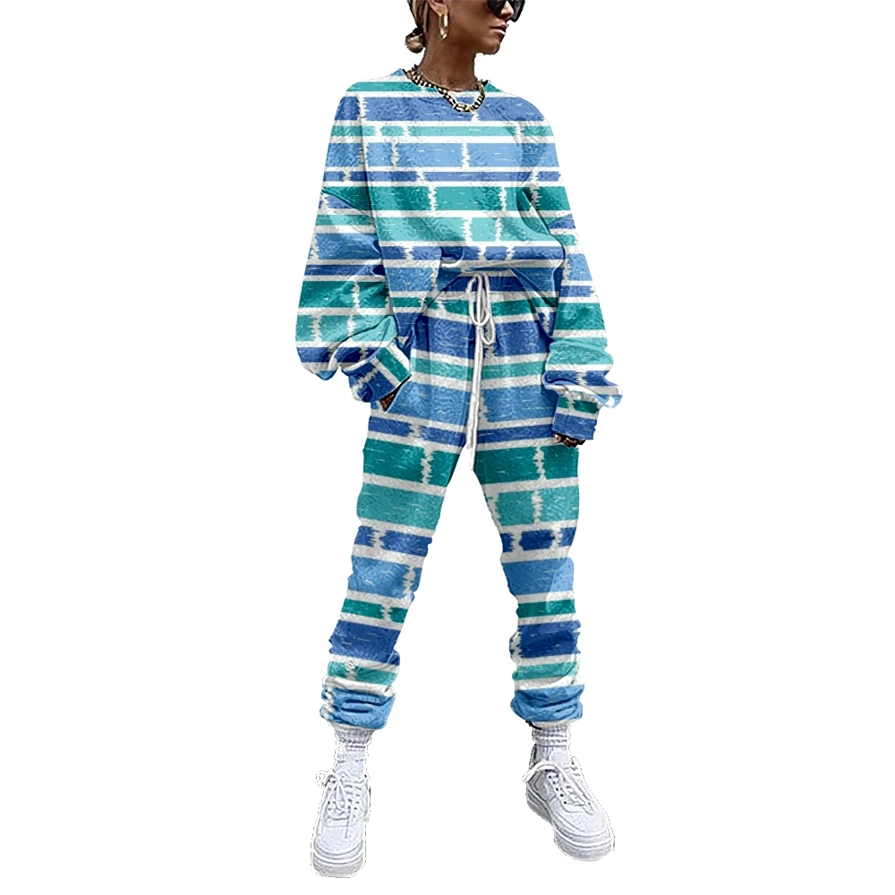 Women Tracksuit Color Stripe Printing 2 Piece Outfit Sweatshirt+Straight Sweatpants Matching Set Fitness Sporty Streetwear
Women Tracksuit Color Stripe Printing 2 Piece Outfit Sweatshirt+Straight Sweatpants Matching Set Fitness Sporty Streetwear