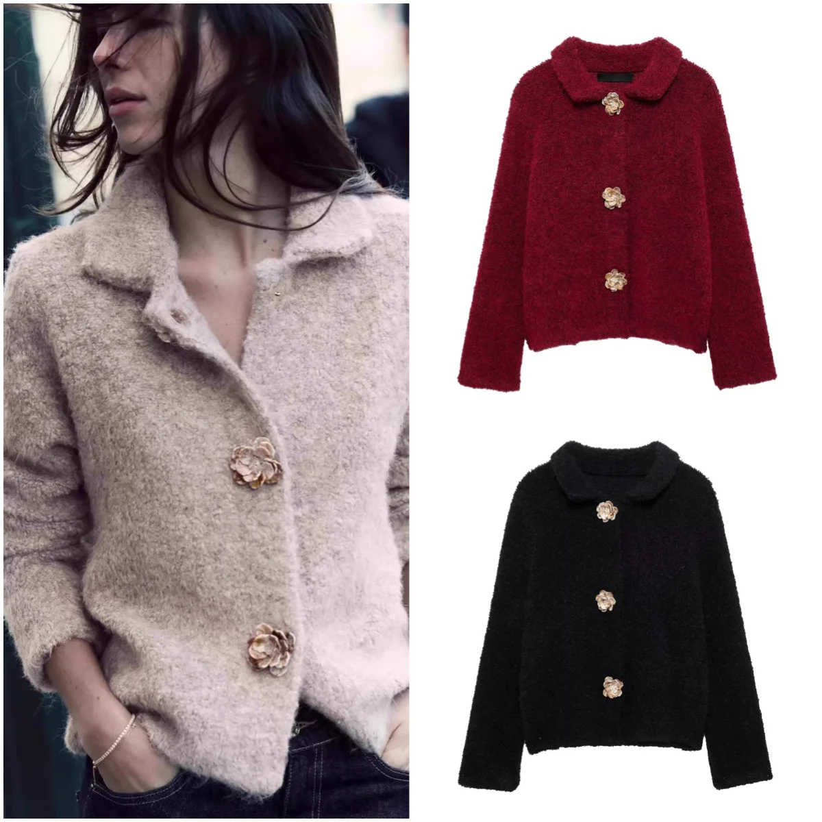 Новое весеннее женское вязаное пальто с цветочным принтом и пуговицами, украшение из искусственного меха, свободная посадка, длинная верхняя одежда с воротником све
Новое весеннее женское вязаное пальто с цветочным принтом и пуговицами, украшение из искусственного меха, свободная посадка, длинная верхняя одежда с воротником све