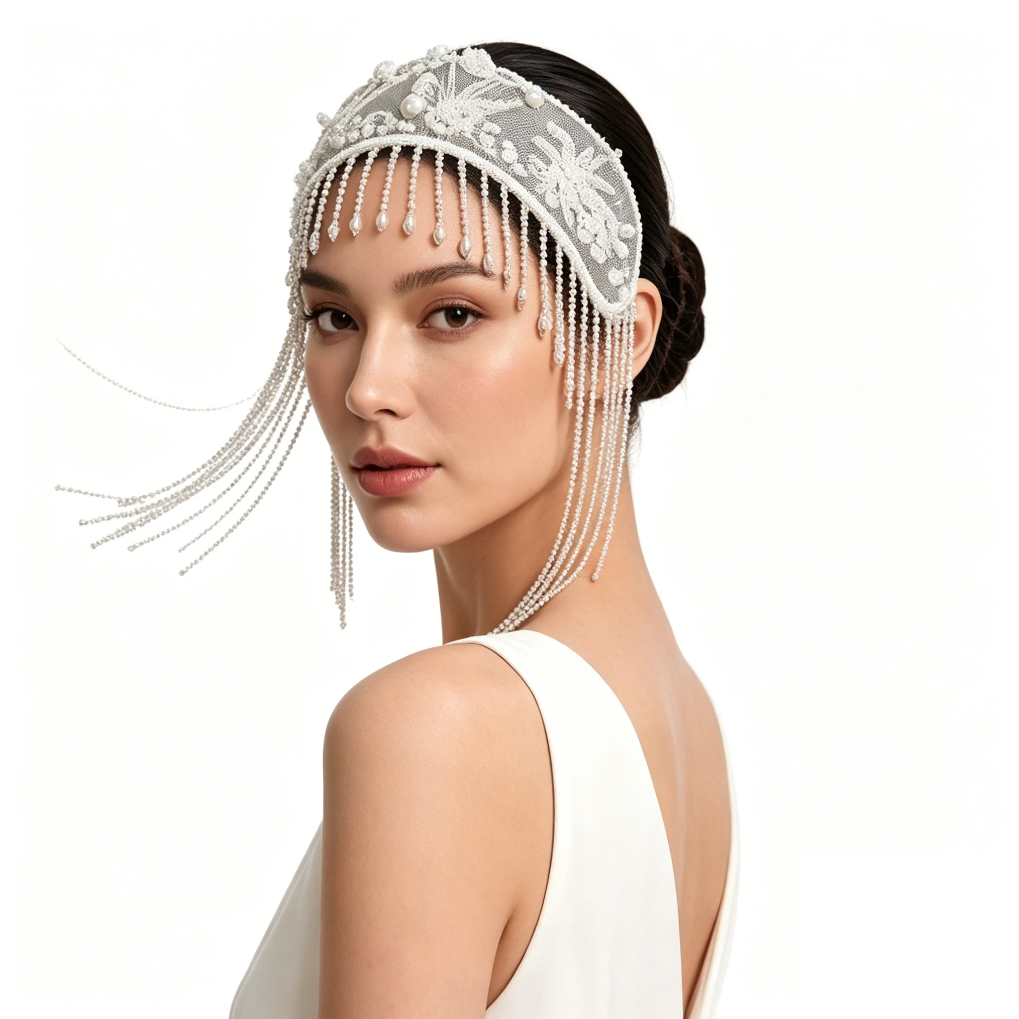 1Pc Pearl Crystal Tassel Headband, luxury wide design, elegant shiny, ideal for bride styling, photo studio & cosplay
1Pc Pearl Crystal Tassel Headband, luxury wide design, elegant shiny, ideal for bride styling, photo studio & cosplay