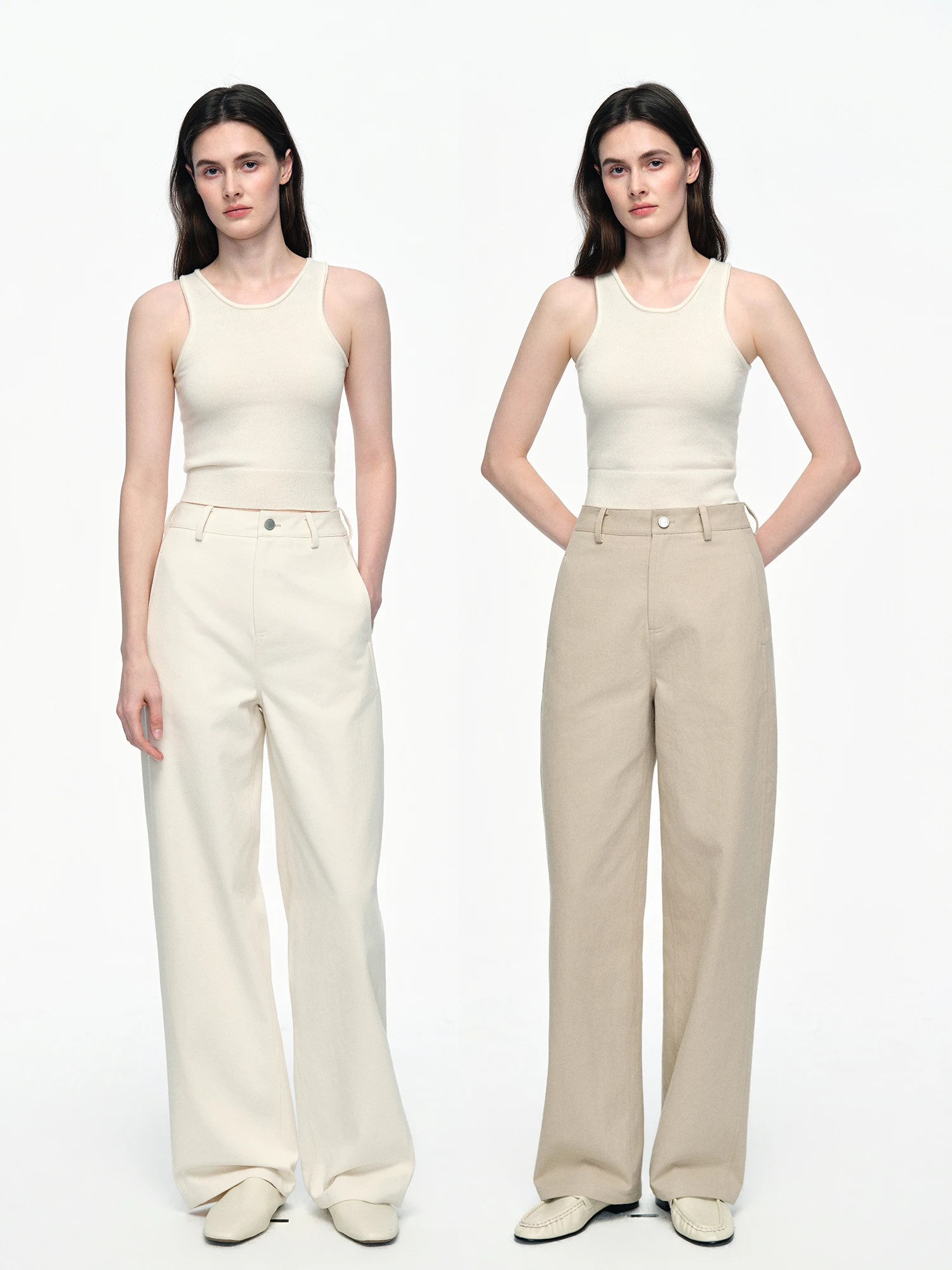 AIYUTONG Simple Straight Leg Cotton Casual Pants Women's High Waist Button Closure Waed Pure Color Slimming Long Trousers
AIYUTONG Simple Straight Leg Cotton Casual Pants Women's High Waist Button Closure Waed Pure Color Slimming Long Trousers