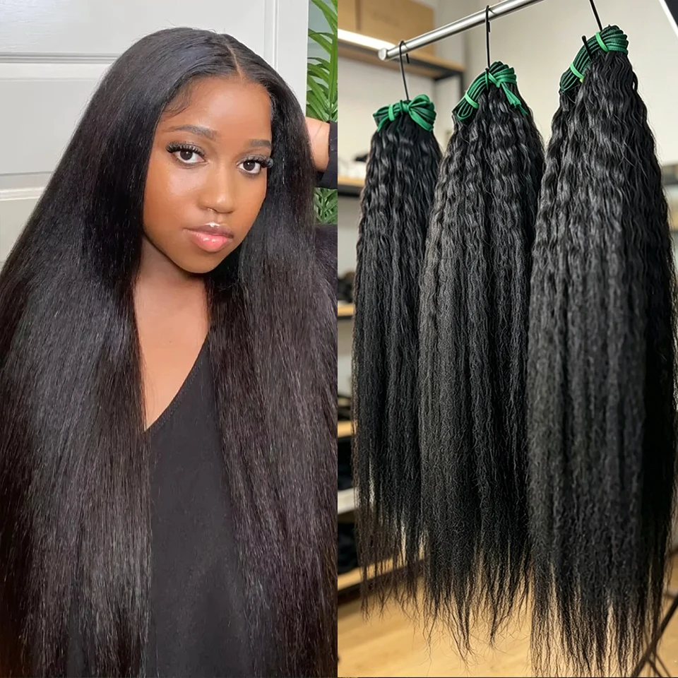 Kinky Straight Human Hair Bundles 26 28 30 inch Brazilian Hair Weave Bundles Sew In Remy Hair Extensions 3 4 Bundles Virgin Hair Weft #1B Straight Bundles 18 Inch 90- 100 Gram Per Bundles Spring/Summer Wedding Festival Gifts
Kinky Straight Human Hair Bundles 26 28 30 inch Brazilian Hair Weave Bundles Sew In Remy Hair Extensions 3 4 Bundles Virgin Hair Weft #1B Straight Bundles 18 Inch 90- 100 Gram Per Bundles Spring/Summer Wedding Festival Gifts
