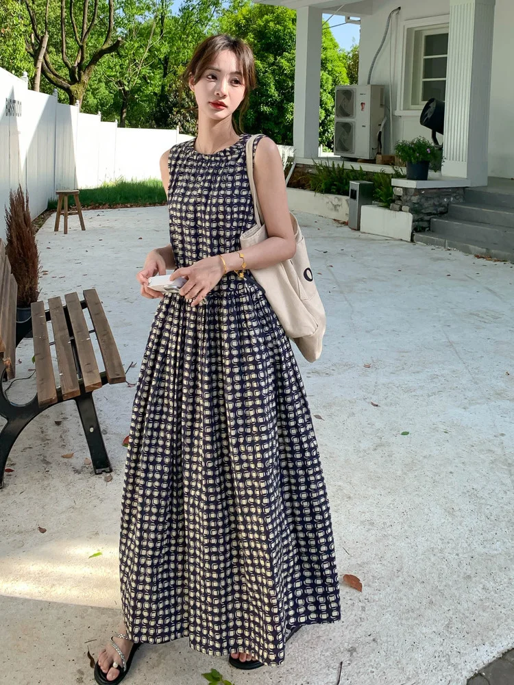 Slimming Plaid Sleeveless Vest Dress Women's High Waist Fashionable Retro Summer New Arrival Chinese Made Thick Material
Slimming Plaid Sleeveless Vest Dress Women's High Waist Fashionable Retro Summer New Arrival Chinese Made Thick Material