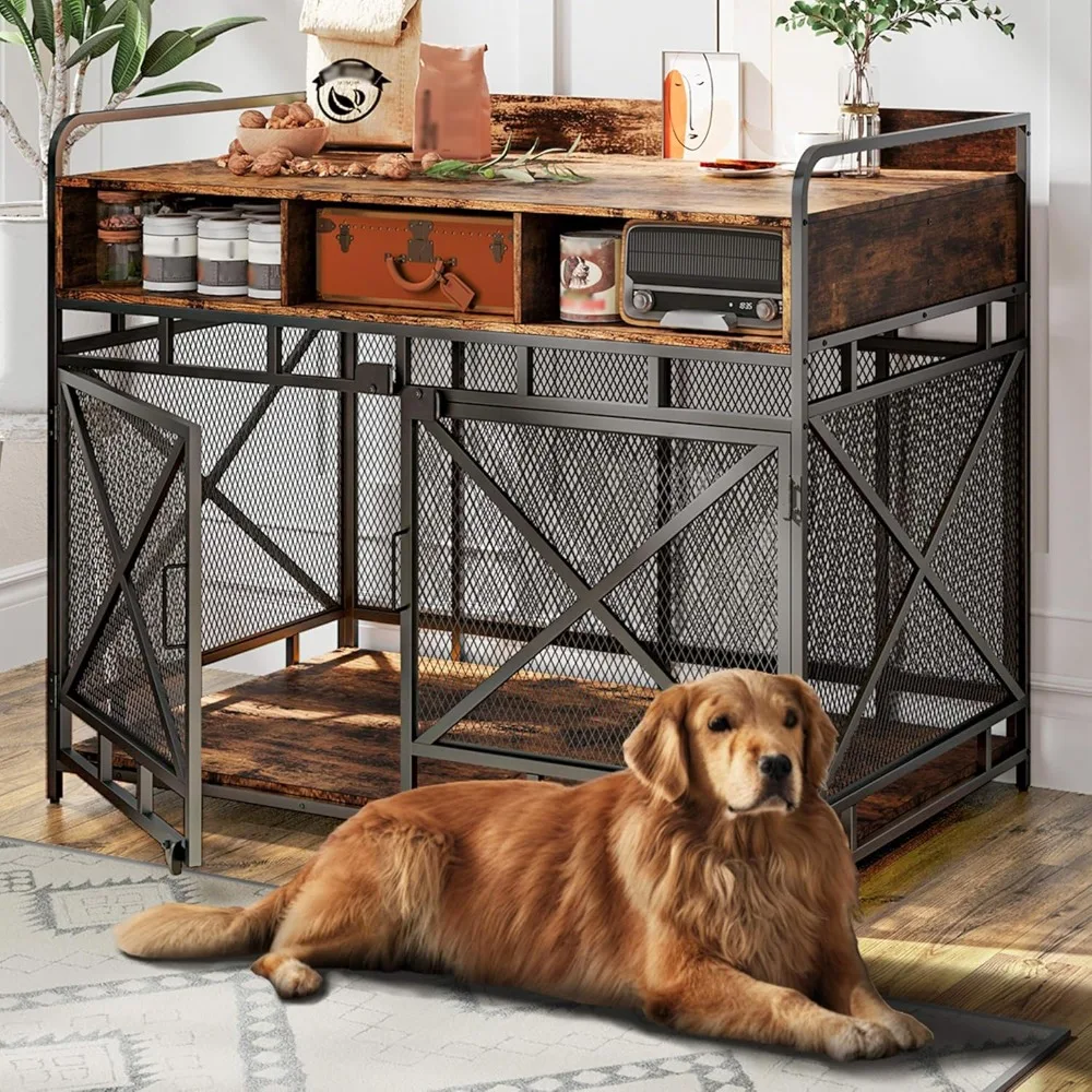 Dog Crate Furniture, 43 Inch Large Dog Kennel End Table with 3 Drawers, Heavy Duty Dog Crate for Large Dogs, Wooden Decorative
Dog Crate Furniture, 43 Inch Large Dog Kennel End Table with 3 Drawers, Heavy Duty Dog Crate for Large Dogs, Wooden Decorative