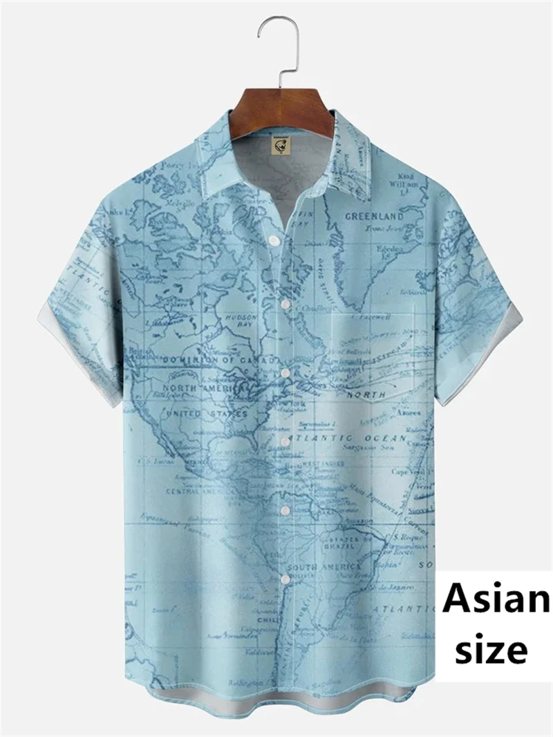 2025 New Men's Shirts 3D Printed World Map Pattern Buttons Short Sleeves Shirts Loose Casual Summer Cool Harajuku Women Blouse
2025 New Men's Shirts 3D Printed World Map Pattern Buttons Short Sleeves Shirts Loose Casual Summer Cool Harajuku Women Blouse