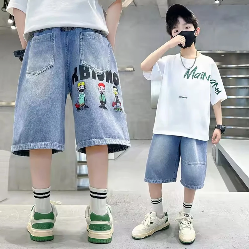 Elegant Kids Boy Summer Denim Shorts High-Quality Casual Mini Jeans with Cartoon Print for Teenagers
Elegant Kids Boy Summer Denim Shorts High-Quality Casual Mini Jeans with Cartoon Print for Teenagers