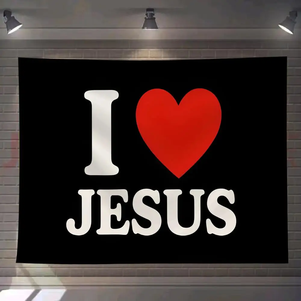 I Love Jesus BLACK Tapestry Custom Living Bedroom Party Dormitory Interior Wall Bohemian Decoration Attached Clip
I Love Jesus BLACK Tapestry Custom Living Bedroom Party Dormitory Interior Wall Bohemian Decoration Attached Clip