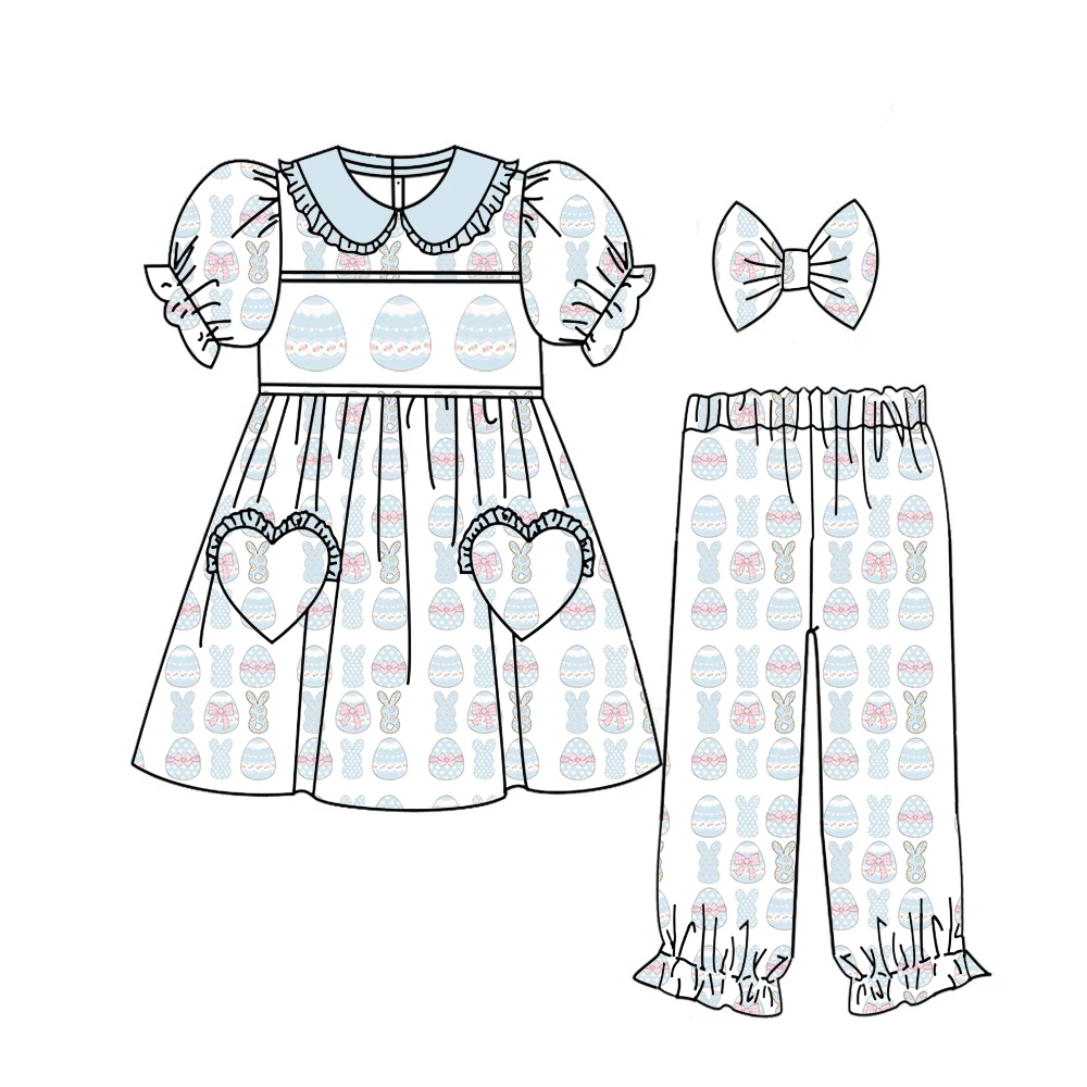 Новый пасхальный бутиковый детский комплект с короткими рукавами и длинными штанами, комплект для девочек и мальчиков с детской одеждой с принтом кролика
Новый пасхальный бутиковый детский комплект с короткими рукавами и длинными штанами, комплект для девочек и мальчиков с детской одеждой с принтом кролика