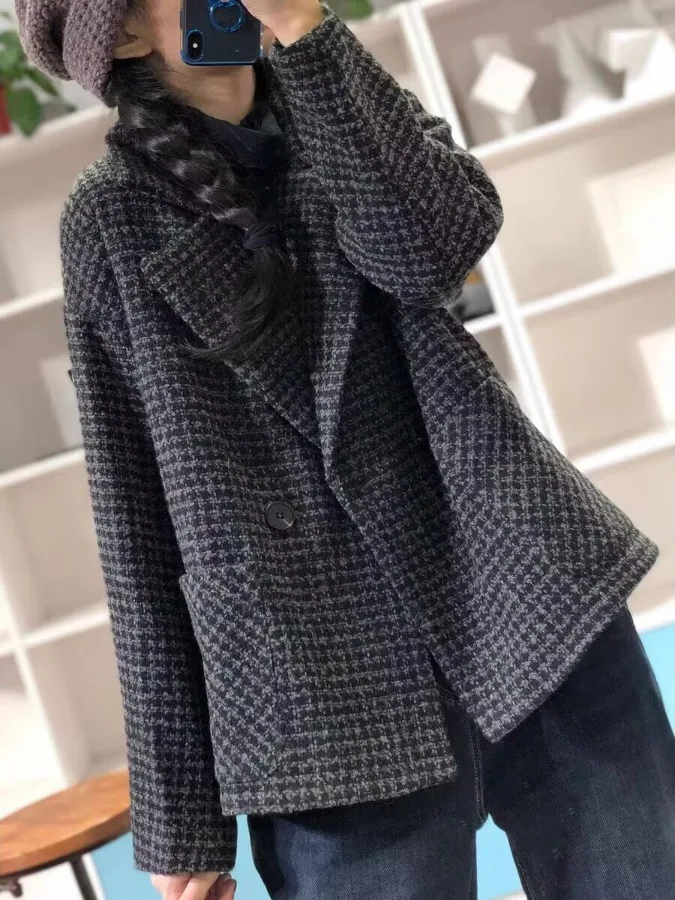 Women's Winter Faion Retro Art Loose Casual Thiened Woolen Coat Tailored Lapel Sweet Sle Long Sve Cotton 00%
Women's Winter Faion Retro Art Loose Casual Thiened Woolen Coat Tailored Lapel Sweet Sle Long Sve Cotton 00%