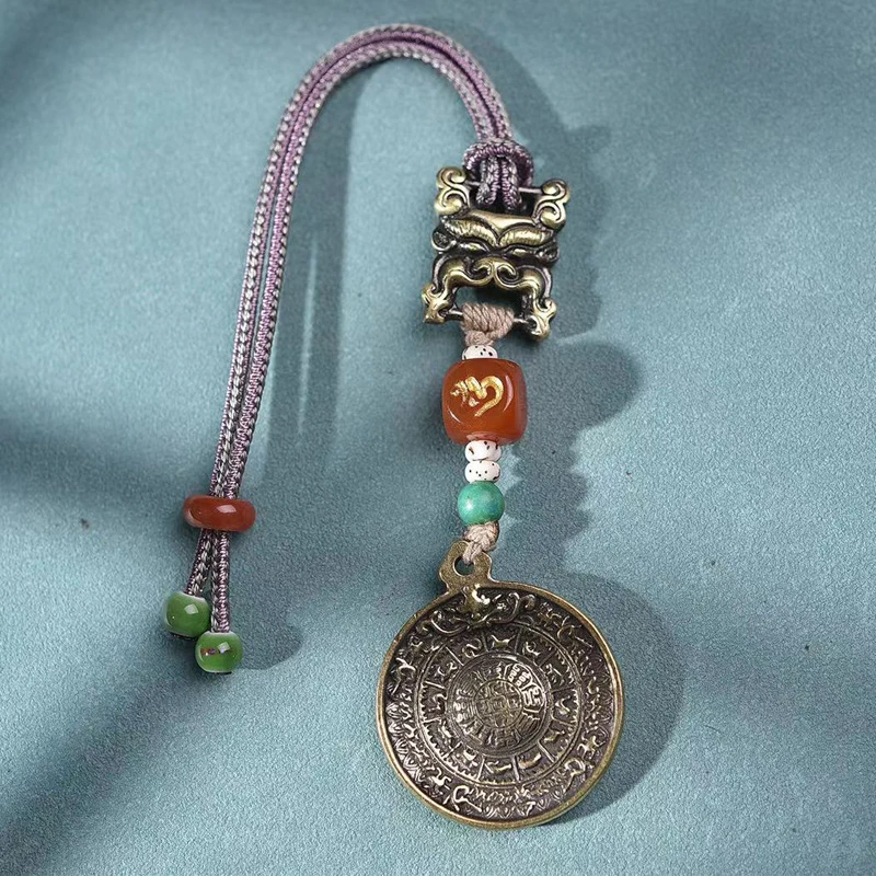 Nine Palaces and Eight Trigrams Iron Buddha with Copper Border, Twelve Zodiac Sign Pendant, Car Hanging Ornament, Tibeta
Nine Palaces and Eight Trigrams Iron Buddha with Copper Border, Twelve Zodiac Sign Pendant, Car Hanging Ornament, Tibeta