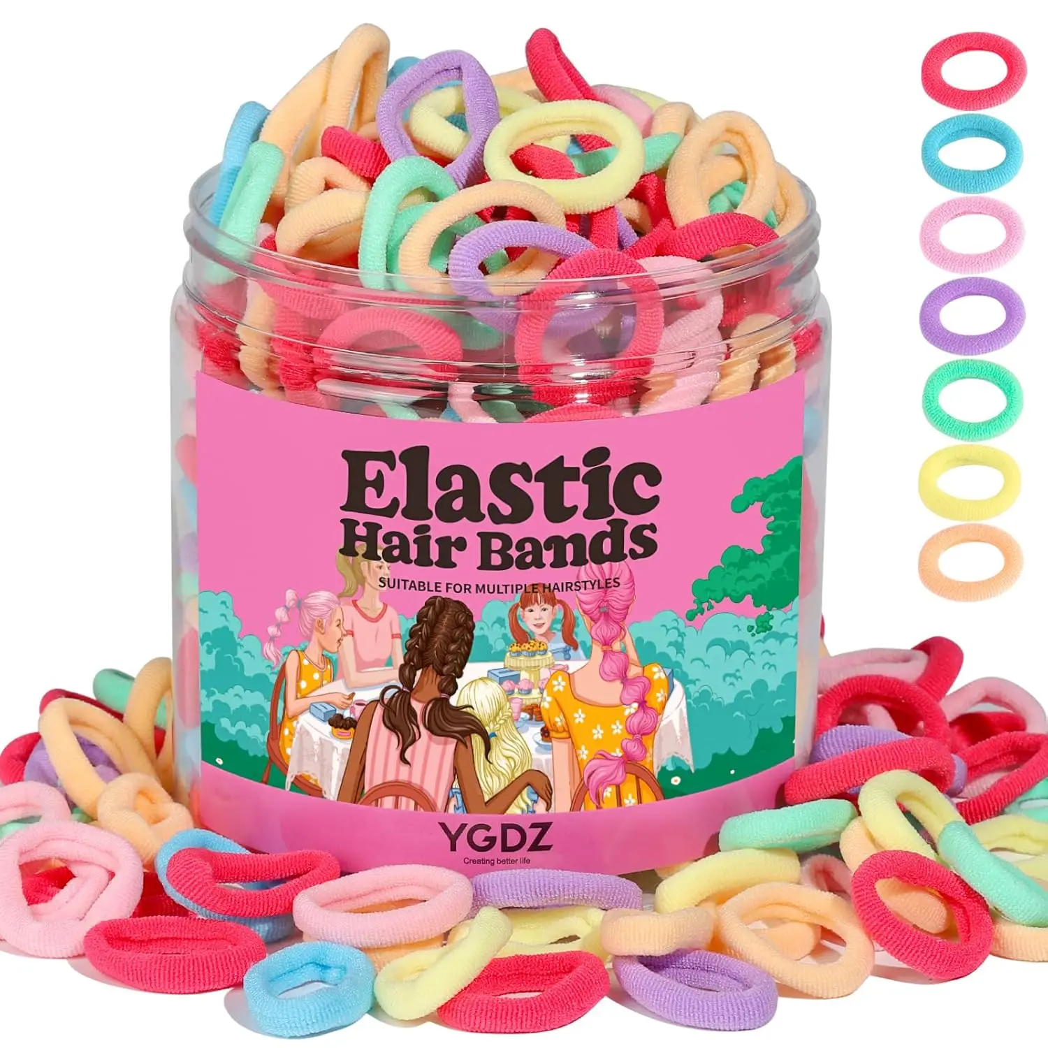 300pcs Elastic Hair Ties for Toddlers, Small Soft Ponytail Holders for Girls, Multicolor
300pcs Elastic Hair Ties for Toddlers, Small Soft Ponytail Holders for Girls, Multicolor