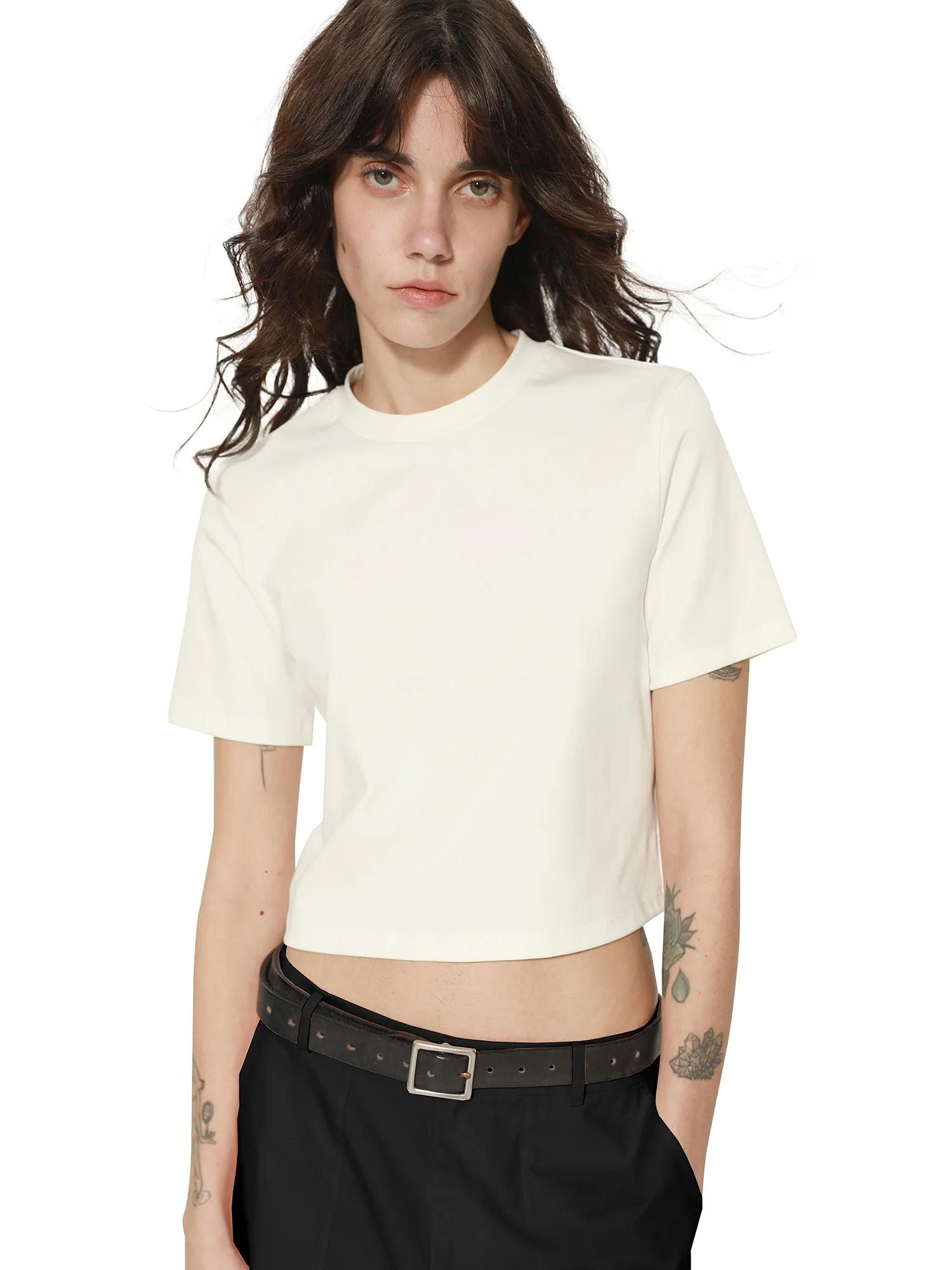 TROU NOIR 2024 Summer New Short Versatile Shoulder Women's T-shirt Basic White Casual Fit Cotton Short Sleeve round Neck Top
TROU NOIR 2024 Summer New Short Versatile Shoulder Women's T-shirt Basic White Casual Fit Cotton Short Sleeve round Neck Top