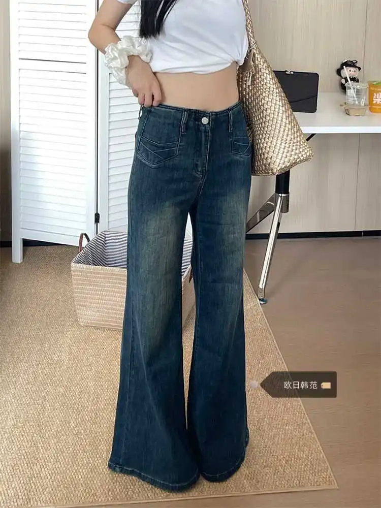 Осень-зима 202, винтажные женские корейские модные джинсовые брюки-клеш, синие джинсы Y2k Harajuku High Street, джинсы-клеш
Осень-зима 202, винтажные женские корейские модные джинсовые брюки-клеш, синие джинсы Y2k Harajuku High Street, джинсы-клеш