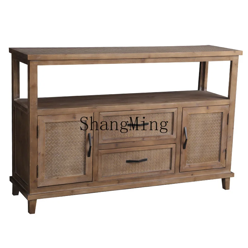 ZYH solid wood dining side cabinet retro homestay living room decorative shelf storage layered tea cabinet
ZYH solid wood dining side cabinet retro homestay living room decorative shelf storage layered tea cabinet